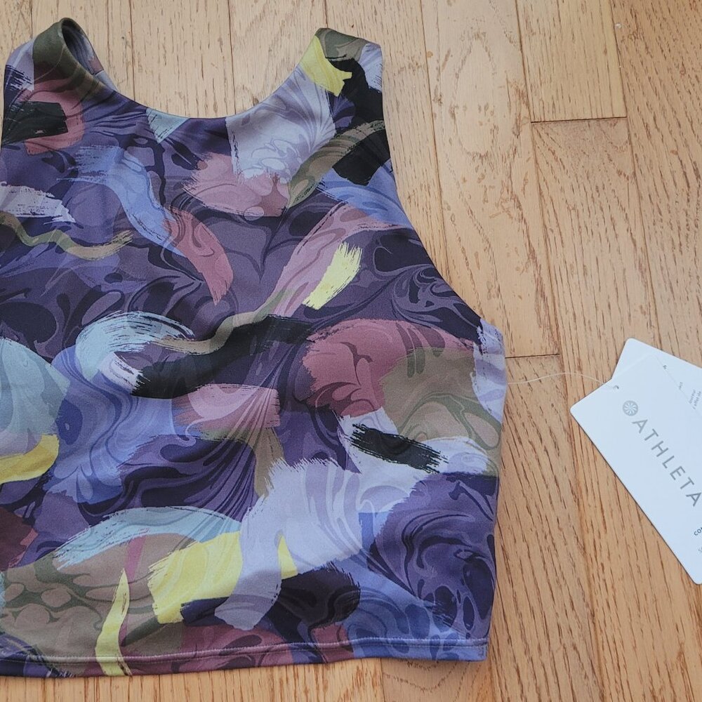 Athleta Multicolor Abstract Print Sports Bra